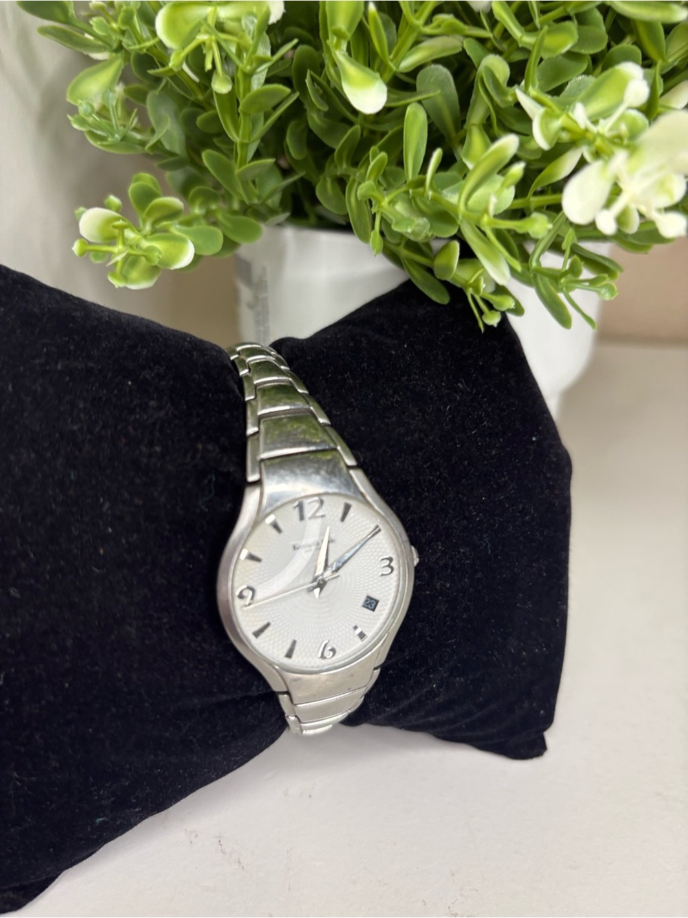 Kenneth Cole New York Silver Tone Link Watch KC4280 White Dial Date